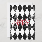 Gothic Rozen Grunge Diamond Print Vrijgezellenfees Kaart (Achterkant)