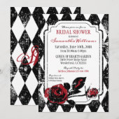 Gothic Rozen Grunge Diamond Print Vrijgezellenfees Kaart (Voorkant / Achterkant)