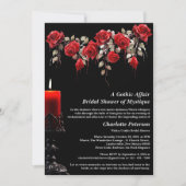 Gothic Rozen Halloween Bruiloftsfeest Kaart (Voorkant)