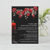 Gothic Rozen Halloween Bruiloftsfeest Kaart (Staand voorkant)