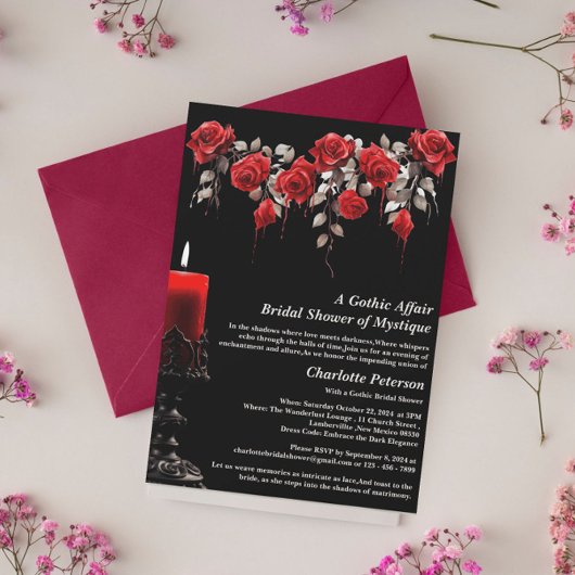 Gothic Rozen Halloween Bruiloftsfeest Kaart