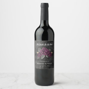 Gothic Rozen Halloween Wedding Wijn Etiket