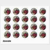 Gothic Rozen Klassieke Ronde Sticker (Vel)
