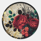 Gothic Rozen Klassieke Ronde Sticker (Voorkant)