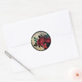 Gothic Rozen Klassieke Ronde Sticker (Envelop)