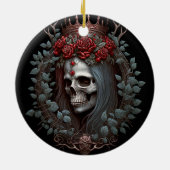 Gothic Rozen Kroongothiek Keramisch Ornament (Achterkant)