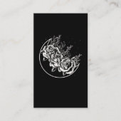 Gothic Rozen Moon Gothic Wicca Crescent Flowers Visitekaartje (Voorkant)