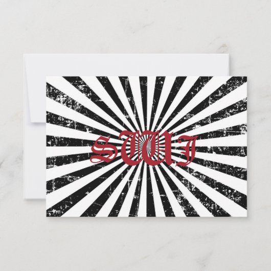 Gothic Rozen Schedel Grunge Pirate Bruiloft RSVP K Kaartje (Achterkant)