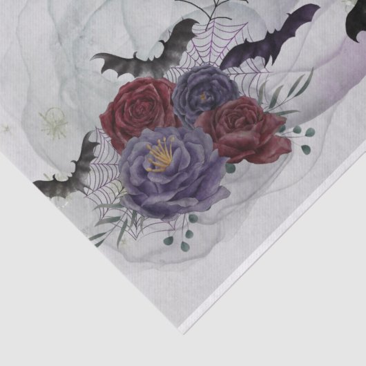 Gothic Rozen Vleermuizen Boo Halloween Tissuepapie Tissuepapier (Detail)