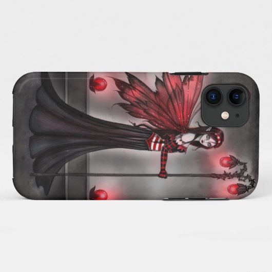 Gothic Ruby Fairy Fantasy Art iPhone Case (Achterkant (horizontaal))