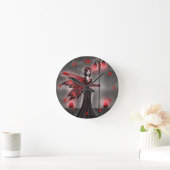 Gothic Ruby Fantasy Fairy Art Clock Ronde Klok (Huis)
