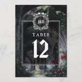 Gothic Ruins Floral Monogram Table Number Kaart (Voorkant)