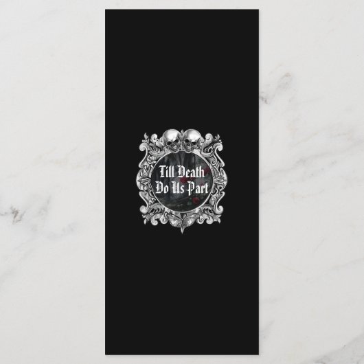 Gothic Ruins Floral Roses Wedding Menu (Achterkant)