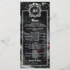 Gothic Ruins Floral Roses Wedding Menu