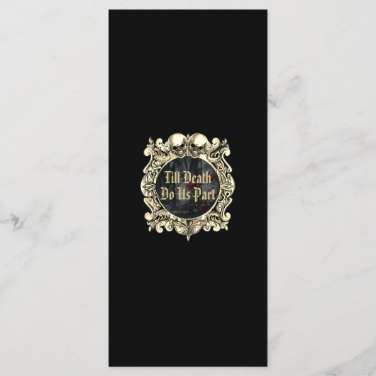 Gothic Ruins Floral Roses Wedding Menu (Achterkant)