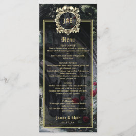 Gothic Ruins Floral Roses Wedding Menu