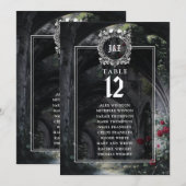 Gothic Ruins Floral Table Number Seating Chart Kaart (Voorkant / Achterkant)