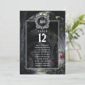 Gothic Ruins Floral Table Number Seating Chart Kaart (Staand voorkant)