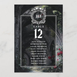 Gothic Ruins Floral Table Number Seating Chart Kaart