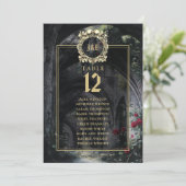Gothic Ruins Floral Table Number Seating Chart Kaart (Staand voorkant)