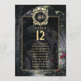 Gothic Ruins Floral Table Number Seating Chart Kaart