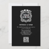 Gothic Ruins Monogram All In One QR Code Wedding Kaart (Achterkant)