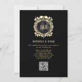 Gothic Ruins Roses All In One QR Code Wedding Invi Kaart (Achterkant)