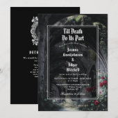 Gothic Ruins Roses All In One QR Code Wedding Kaart (Voorkant / Achterkant)