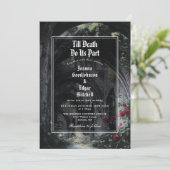 Gothic Ruins Roses Floral All In One Wedding Kaart (Staand voorkant)