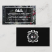 Gothic Ruins Roses Floral Wedding Details Informatiekaartje (Voorkant / Achterkant)