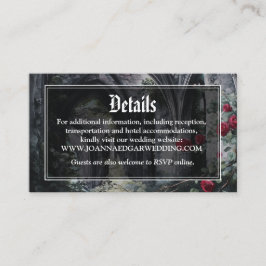 Gothic Ruins Roses Floral Wedding Details Informatiekaartje
