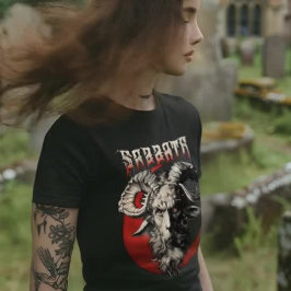 Gothic Sabbath Baphomet Goat Retro Death Metal 70s T-shirt