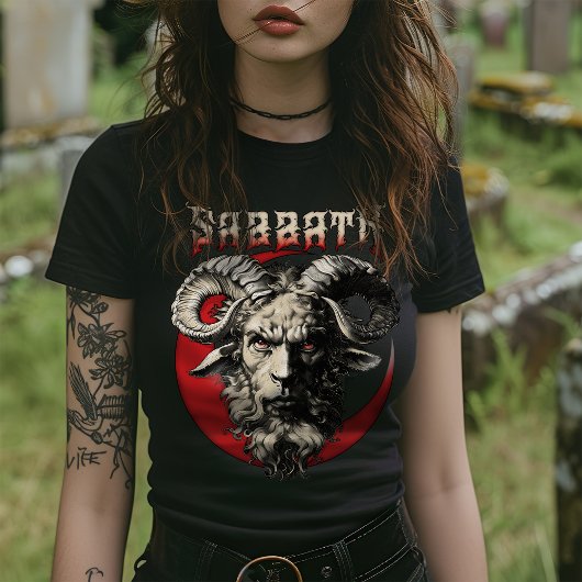Gothic Sabbath Baphomet Goat Retro Death Metal 70s T-shirt