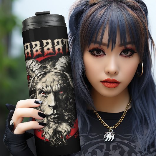 Gothic Sabbath Baphomet Goat Retro Death Metal 70s Thermosbeker