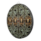 Gothic Sage Green Ornament met Skull Dartbord (Voorkant Rechts)