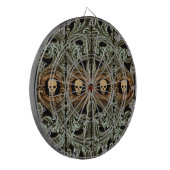 Gothic Sage Green Ornament met Skull Dartbord (Voorkant Links)