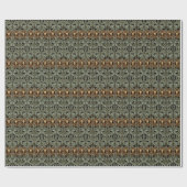 Gothic Sage Green Ornaming with Skull Cadeaupapier (Vlak)