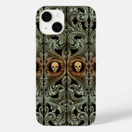 Gothic Sage Green Ornaming with Skull Case-Mate iPhone Case