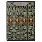 Gothic Sage Green Ornaming with Skull Klembord (Voorkant)