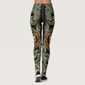 Gothic Sage Green Ornaming with Skull Leggings (Achterkant)