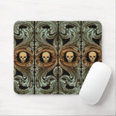 Gothic Sage Green Ornaming with Skull Muismat (Met muis)
