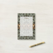 Gothic Sage Green Ornaming with Skull Post-it® Notes (Op bureau)