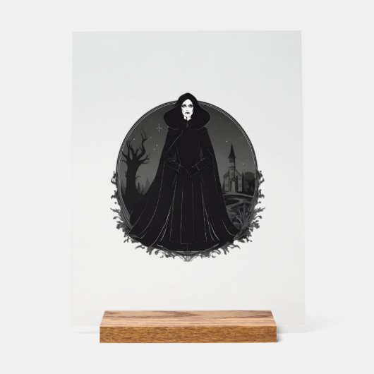 Gothic Salem Witch bij middernacht Acryl Bord (Voorkant)
