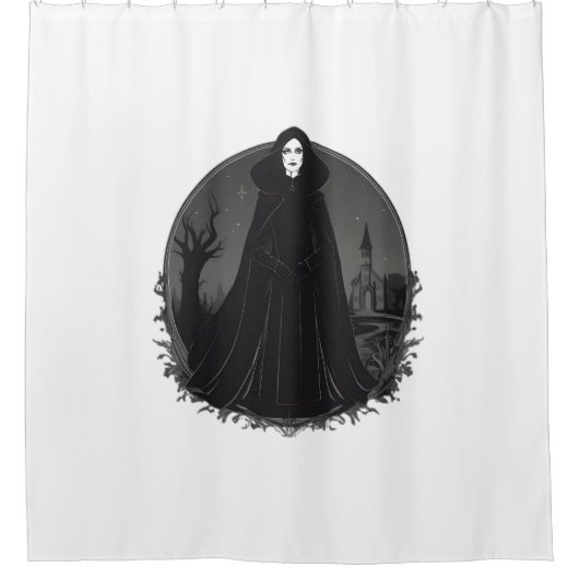 Gothic Salem Witch bij middernacht Douchegordijn (Voorkant)