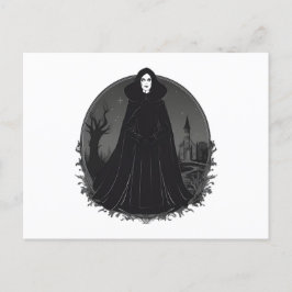 Gothic Salem Witch bij middernacht Feestdagenkaart