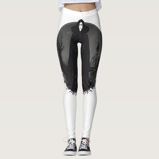 Gothic Salem Witch bij middernacht Leggings (Voorkant)