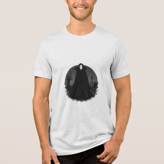 Gothic Salem Witch bij middernacht Tri-Blend Shirt (Voorkant)