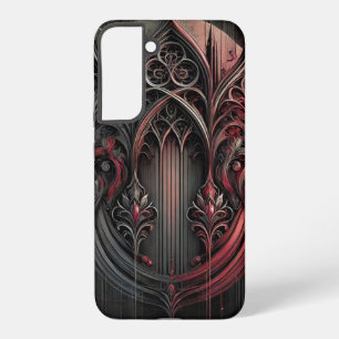 Gothic Samsung Hoesje – Zwart & Rood Elegantie Samsung Galaxy Hoesje