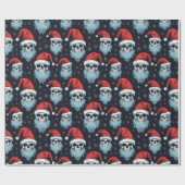 Gothic Santa Hoed Baard Schedel Kerstpatroon Cadeaupapier (Vlak)
