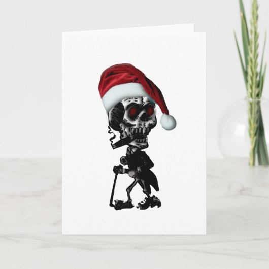 Gothic Santa Skeleton Kerstmis Feestdagen Kaart (Voorkant)